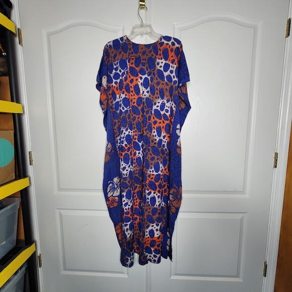 Womens House Dress ONE SIZE fits most Kaftan Beach CoverUp Cotton Colorful NEW - Picture 6 of 7